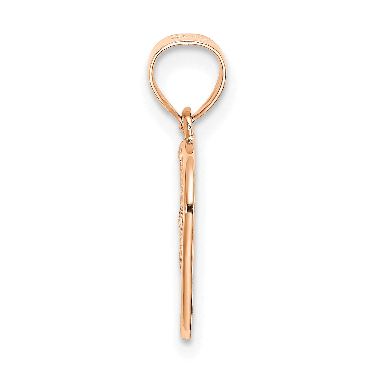 14K Rose Gold Cut-Out and Textured Woven Heart Charm