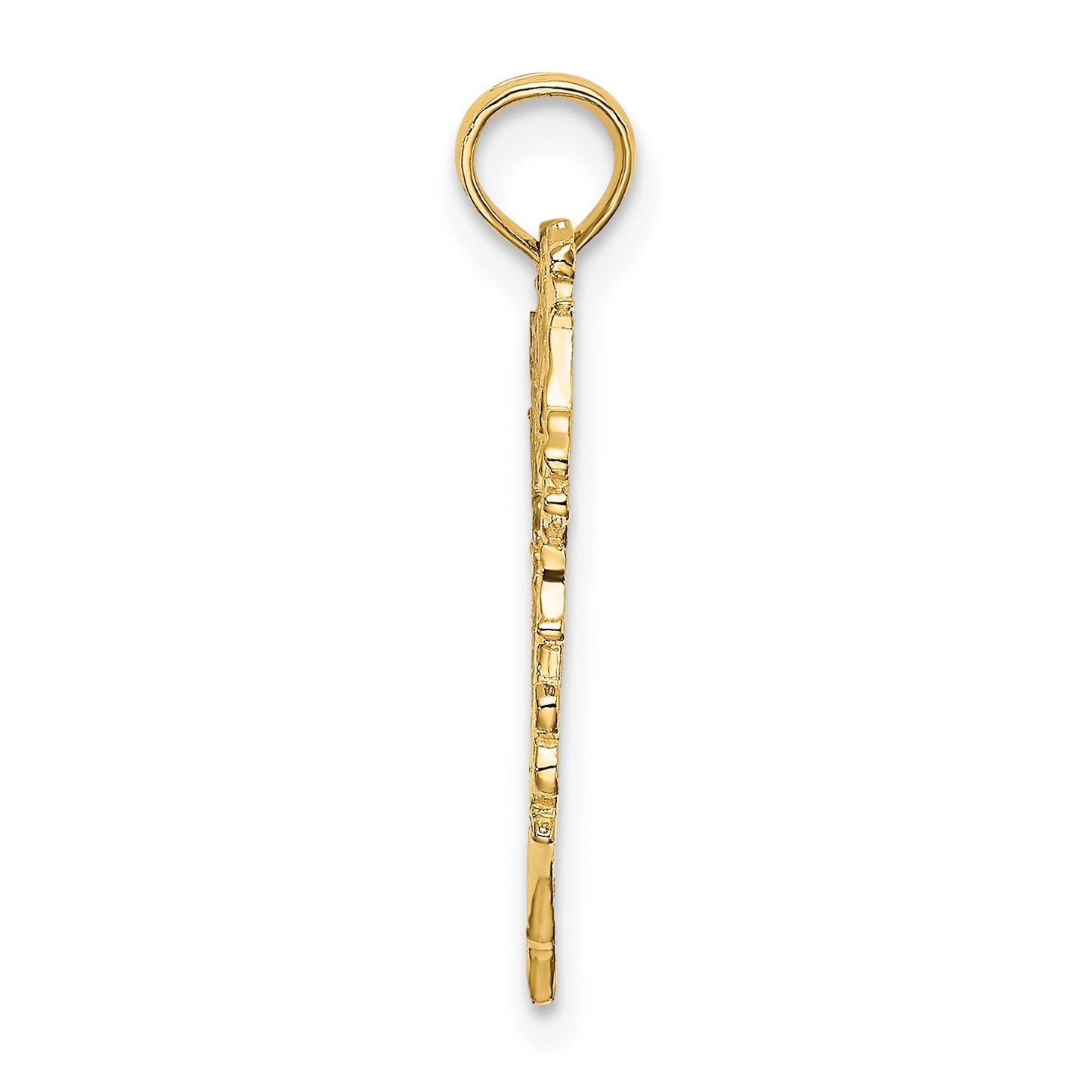 14K Cut-Out Floral Border Heart Charm