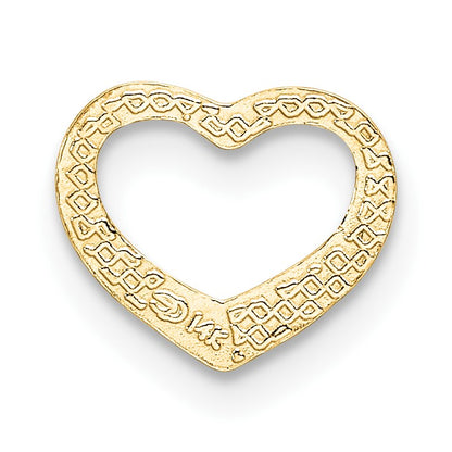 14K Polished Mini Floating Heart Slide