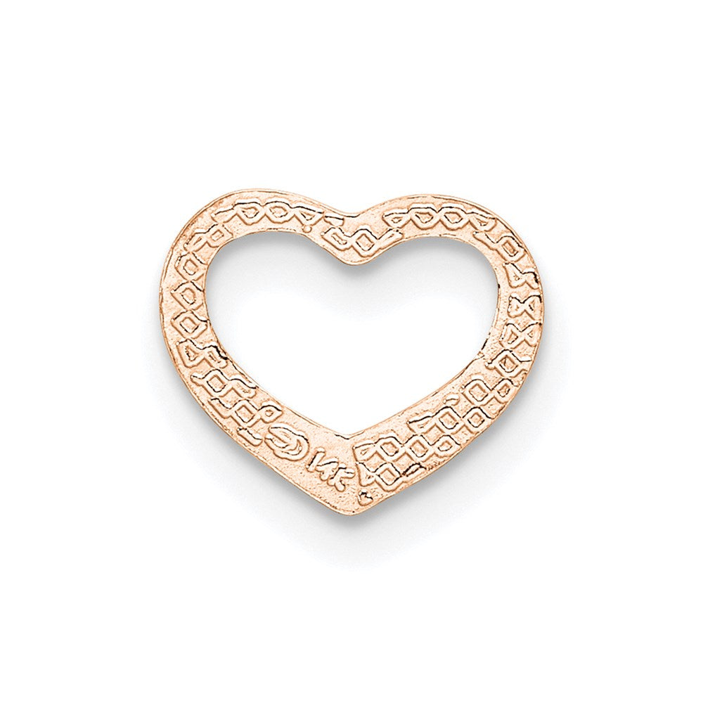 14K Rose Polished Heart Chain Slide