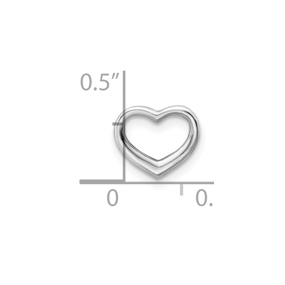 14K White Gold Mini Floating Heart Slide