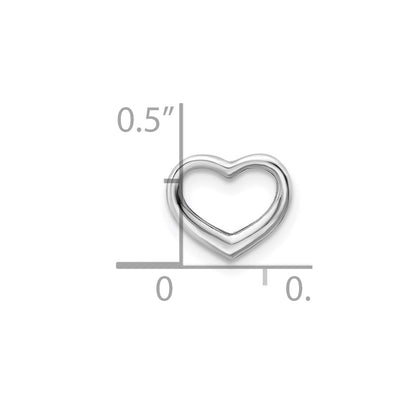 14K White Gold Mini Floating Heart Slide