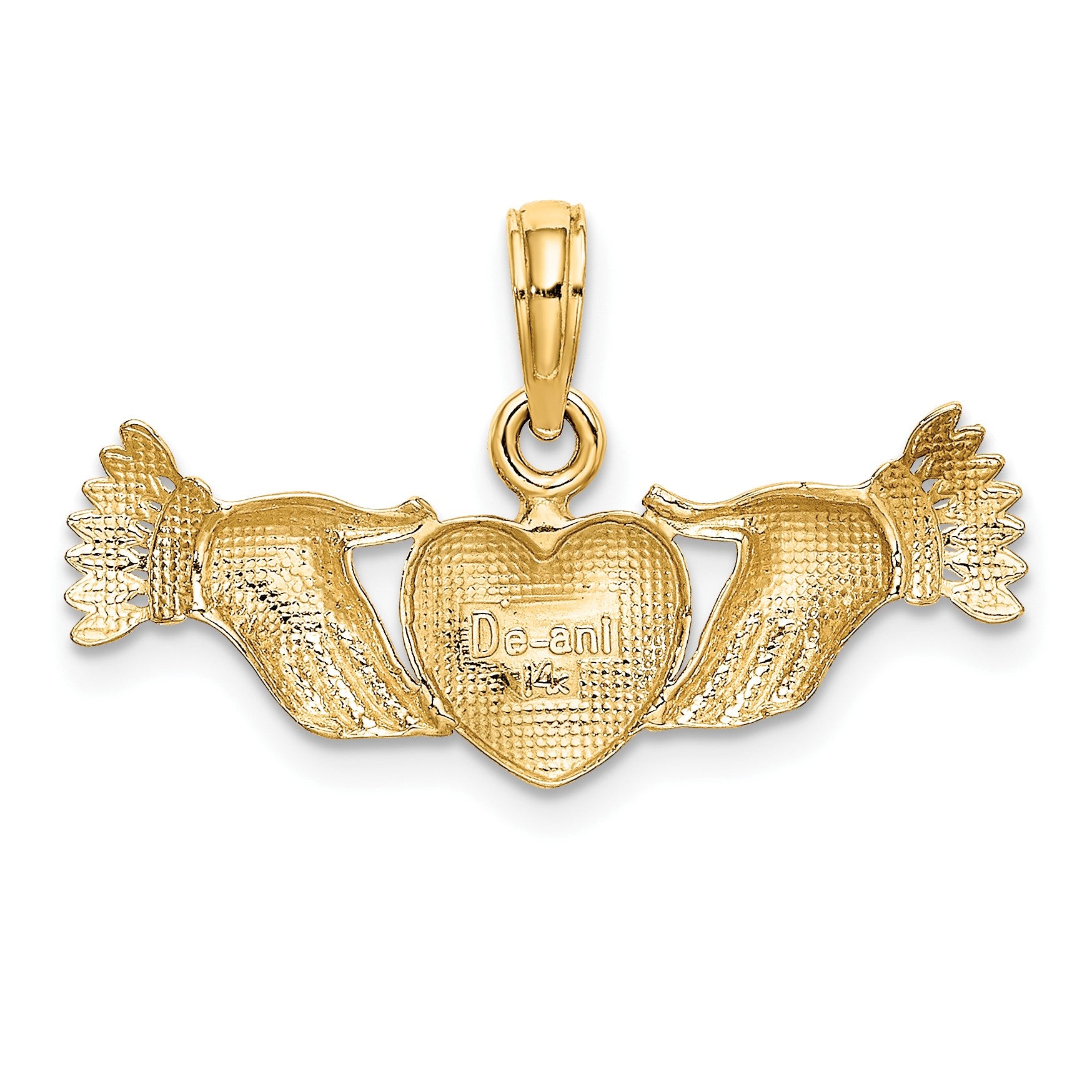 14K Hands Holding Heart Charm