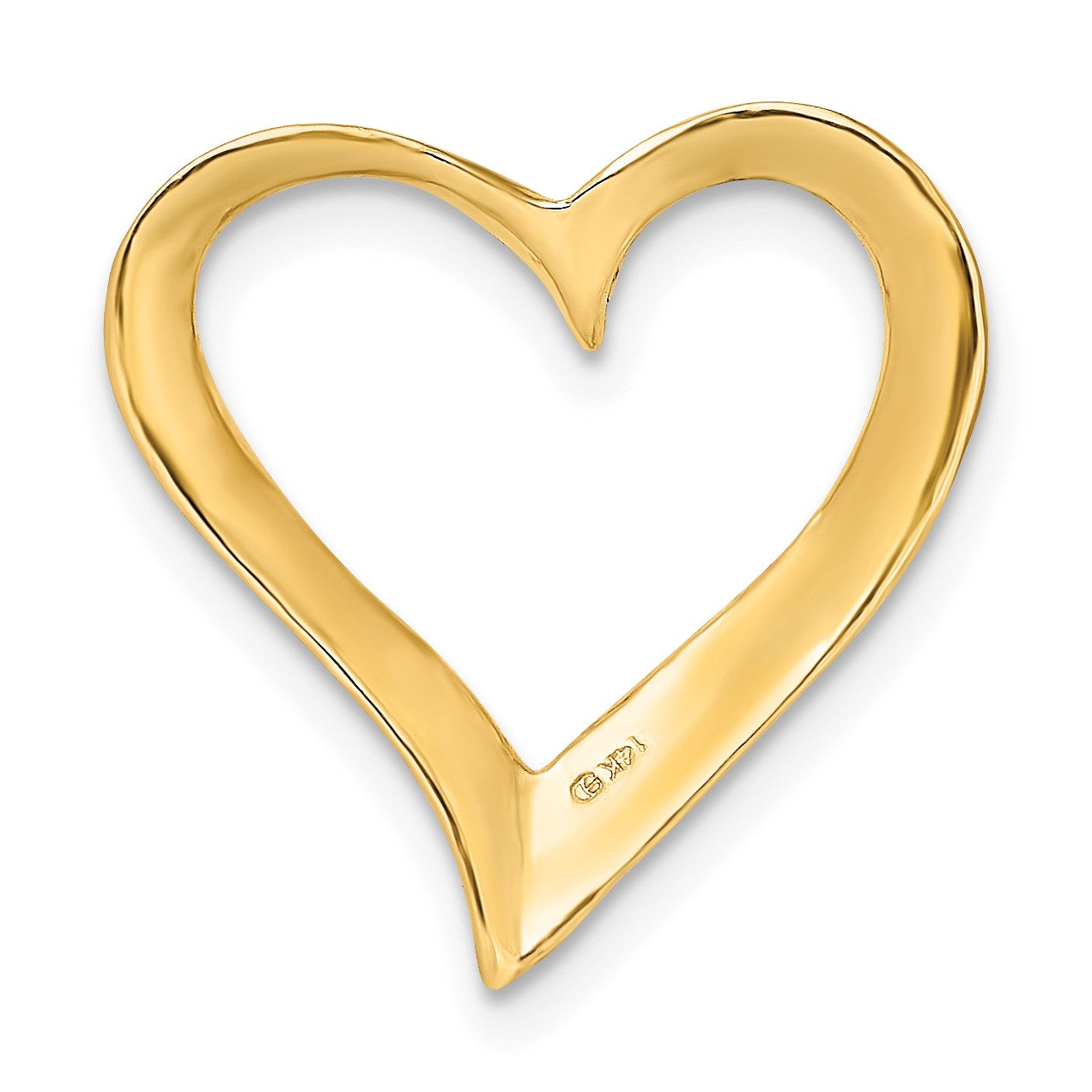 14K Large Floating Heart Chain Slide