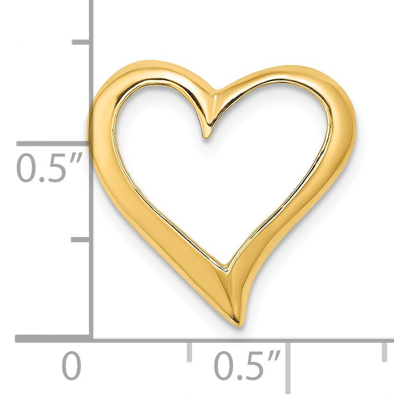 14K Large Floating Heart Chain Slide