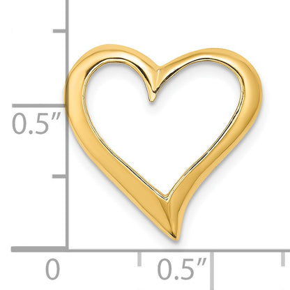 14K Large Floating Heart Chain Slide