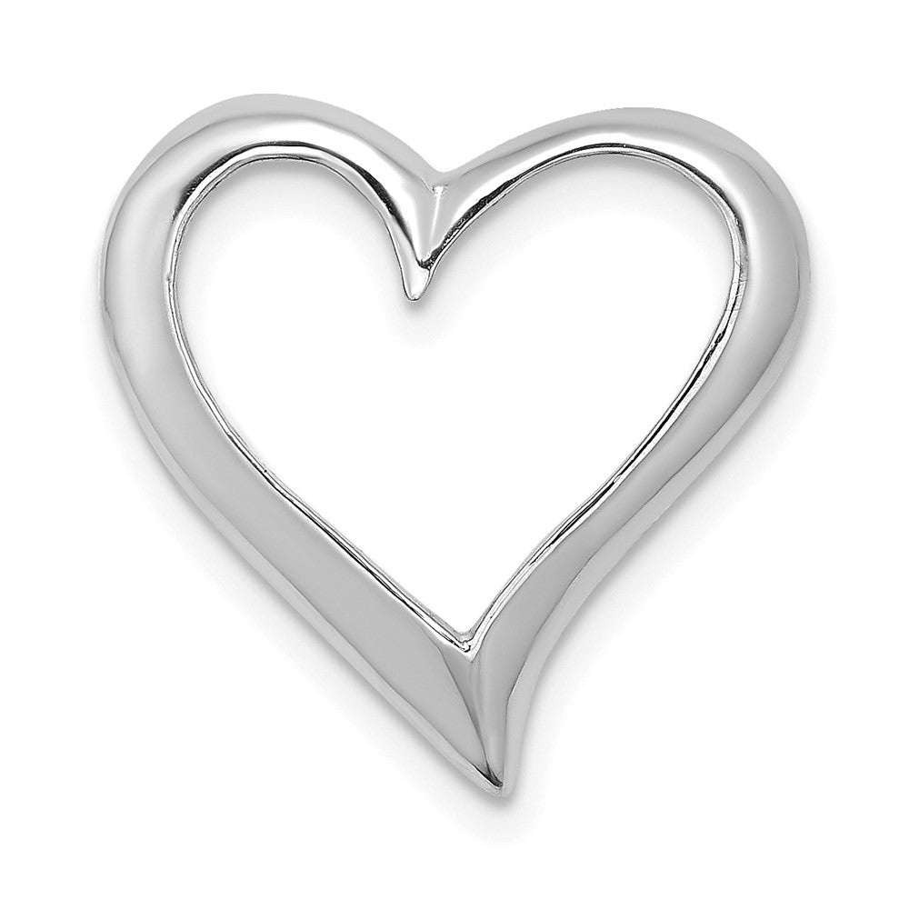 14K White Gold Large Floating Heart Slide