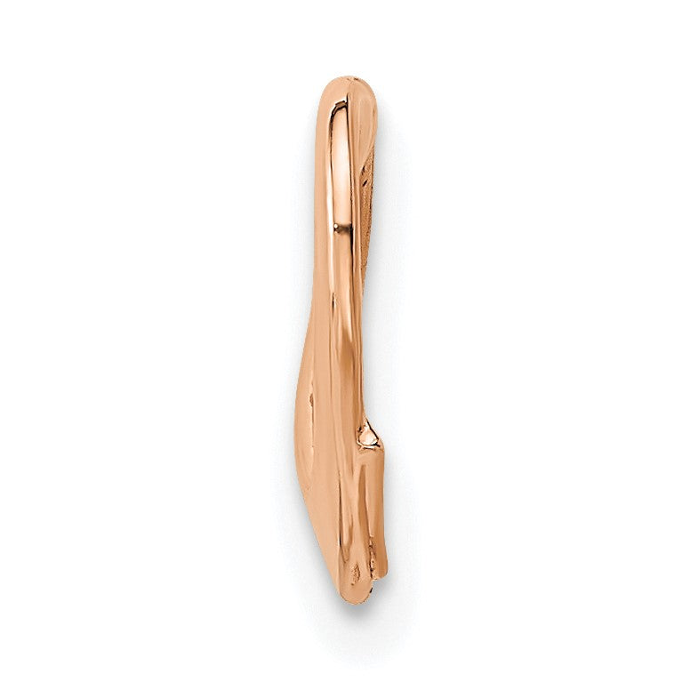 14K Rose Polished Floating Heart Chain Slide