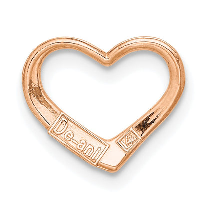14K Rose Polished Floating Heart Chain Slide