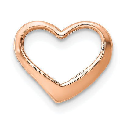 14K Rose Polished Floating Heart Chain Slide