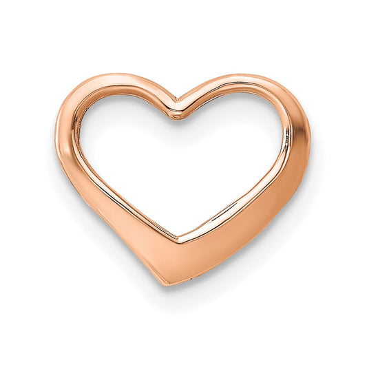 14K Rose Polished Heart Chain Slide