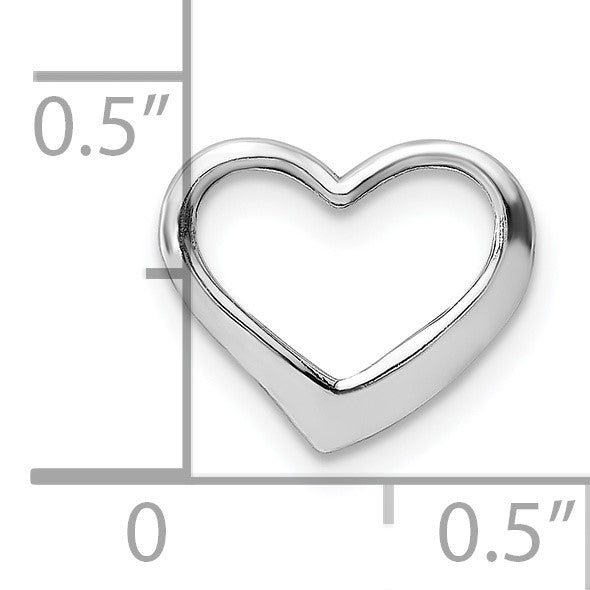 14K White Gold 2-D Floating Heart Charm