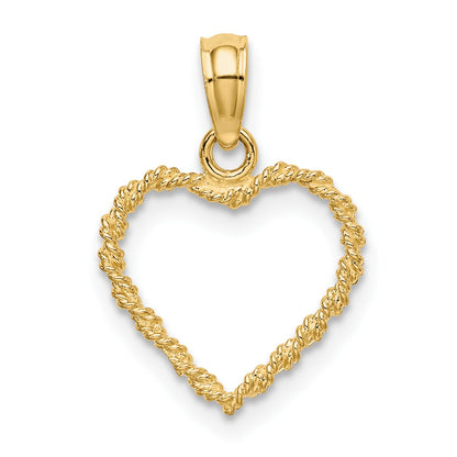 14k 3-D Rope Heart Pendant