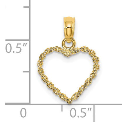 14k 3-D Rope Heart Pendant