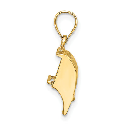 14K 3-D Cranberry Scoop Charm