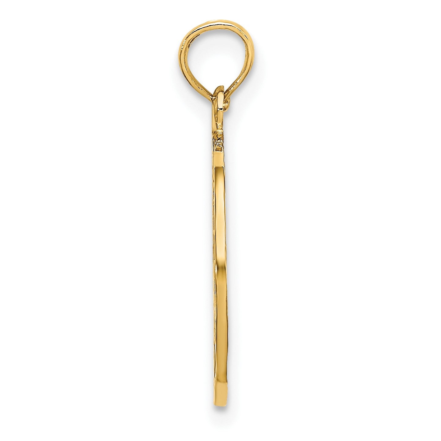 14K Flat Textured PEACE Sign Charm