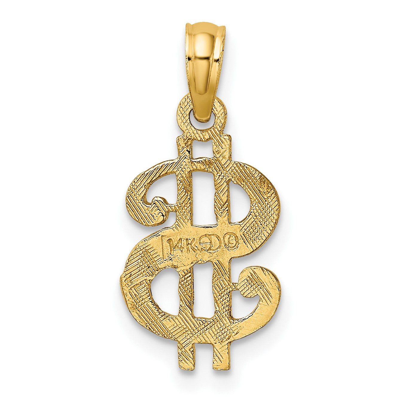 14K Dollar Sign Charm