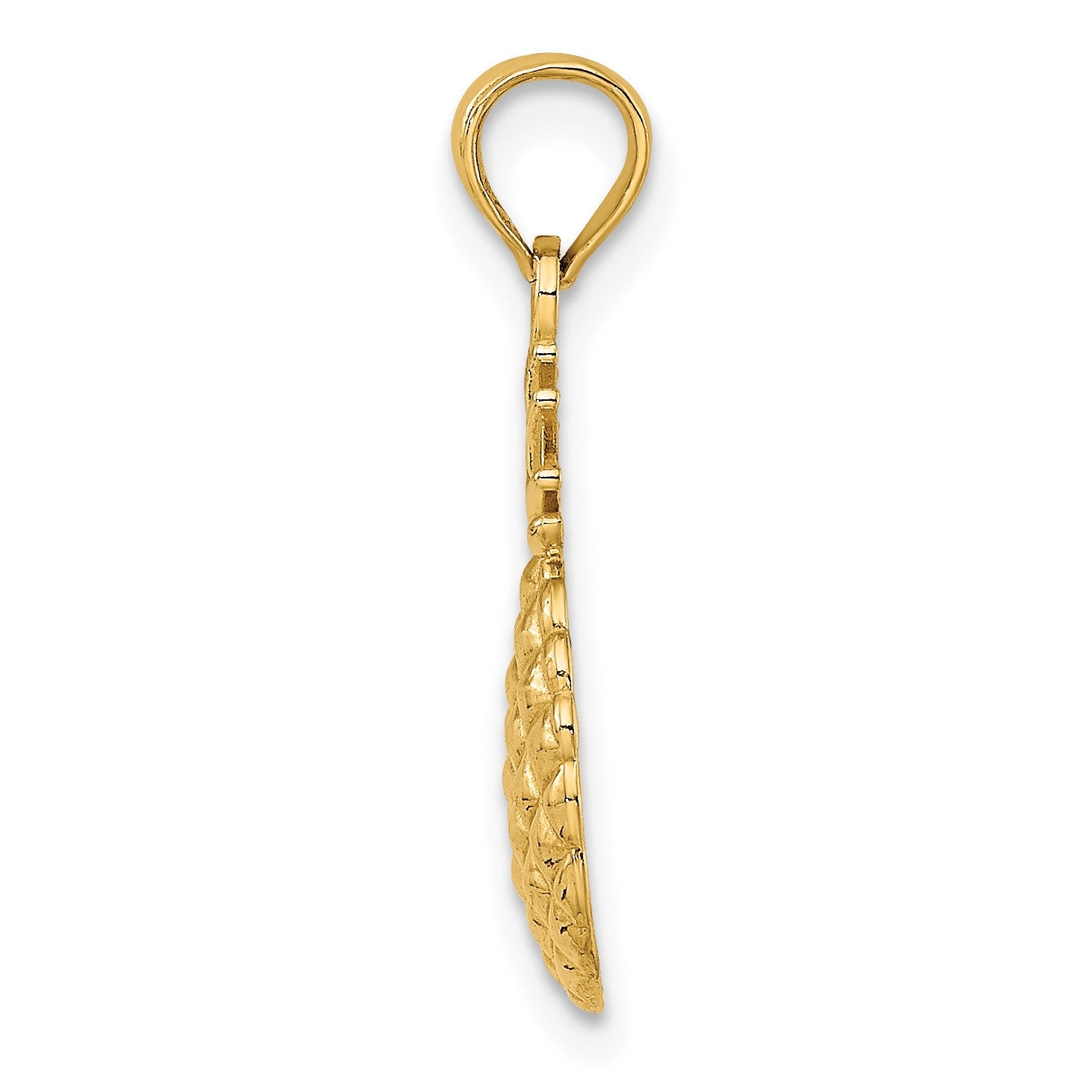 14K Textured Pineapple Charm