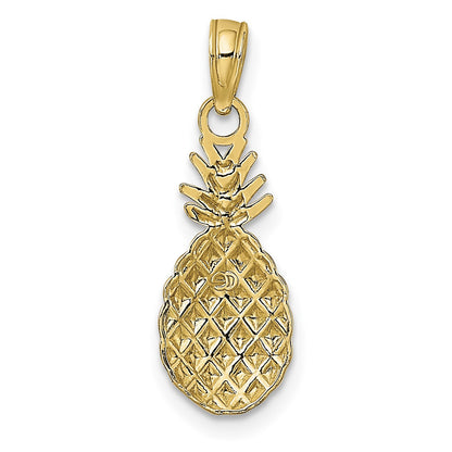 14K Textured Pineapple Charm