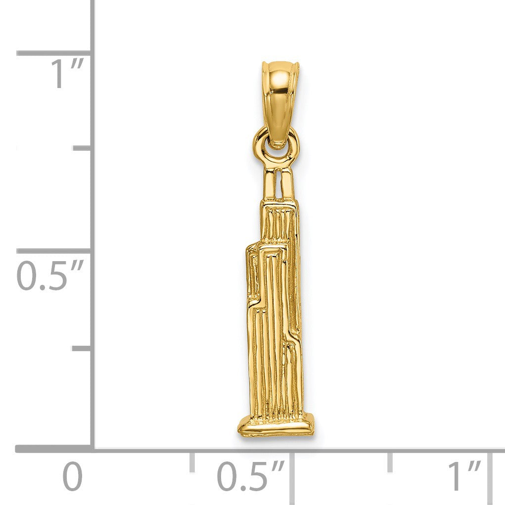 14K 3-D Willis Tower (Chicago) Charm