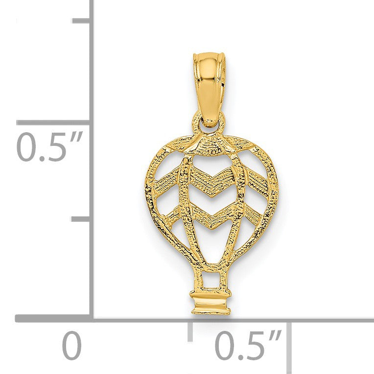14K Cut-Out Flat Hot Air Balloon Charm