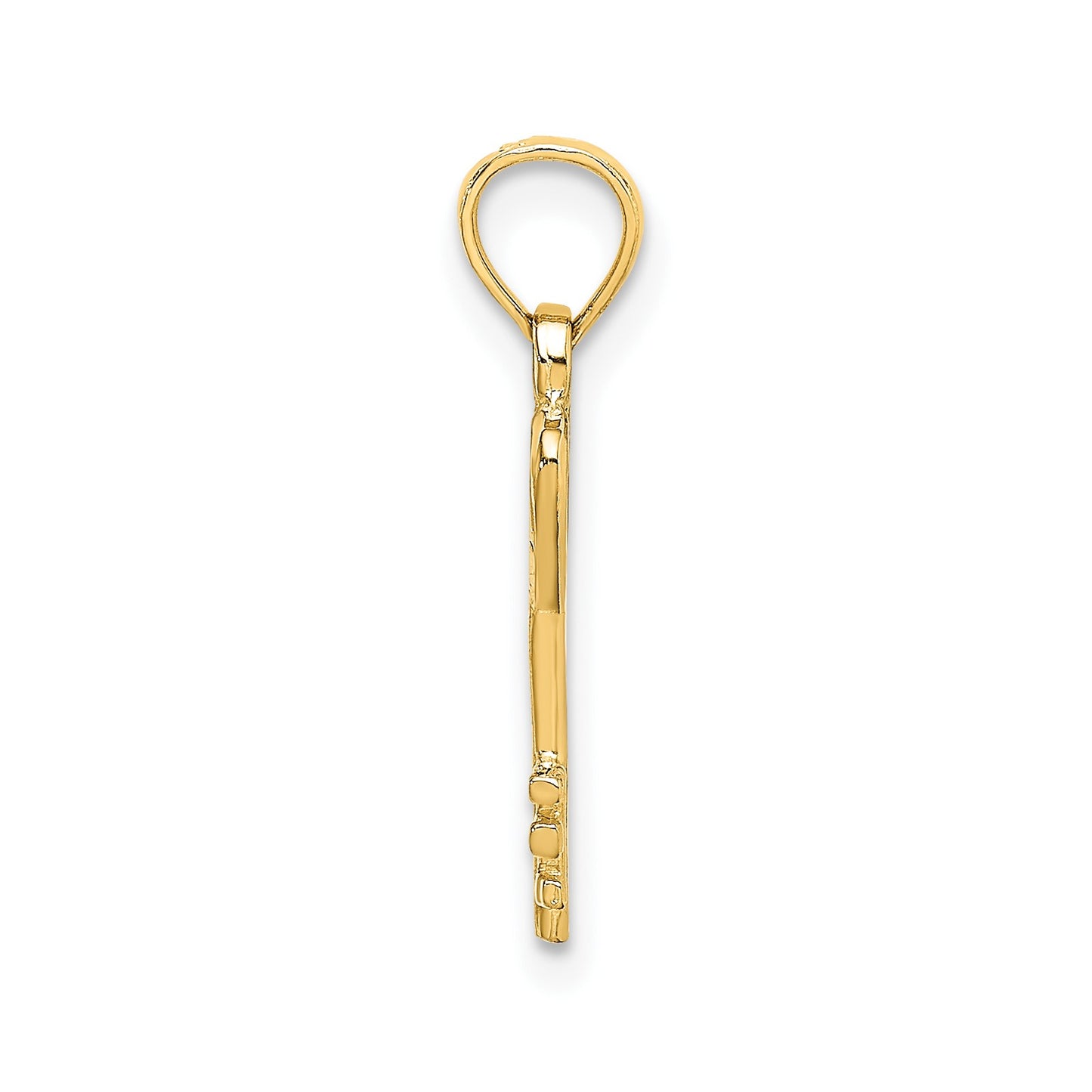 14K 3D Key with Heart Pendant