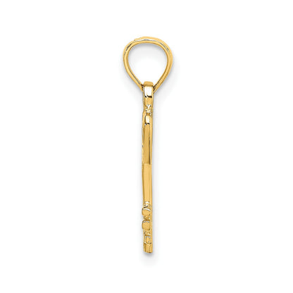14K 3D Key with Heart Pendant