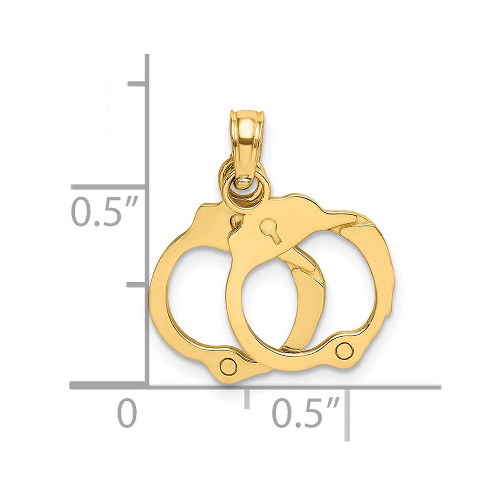 14K 2-Piece Handcuffs Charm