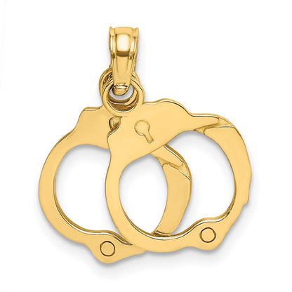 14K 2-Piece Handcuffs Charm