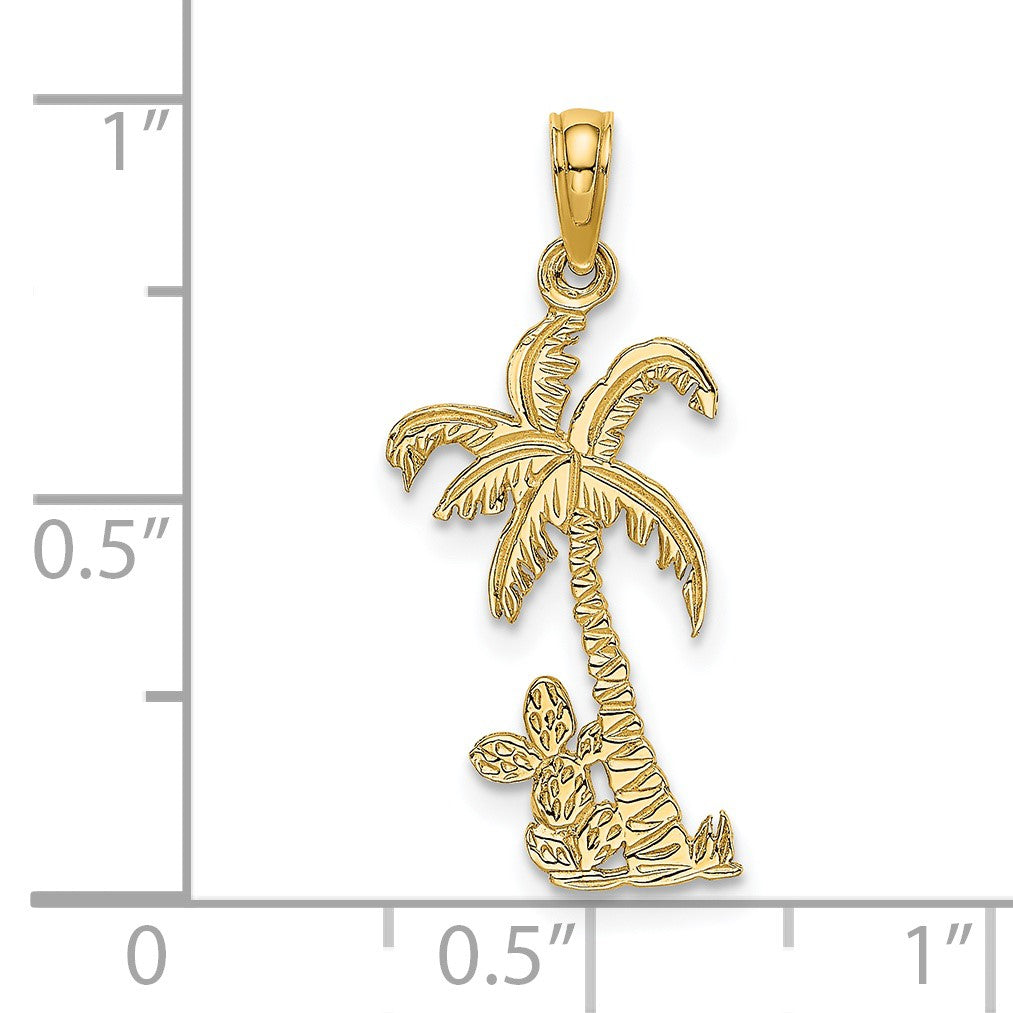 14K Palm Tree with Cactus Charm