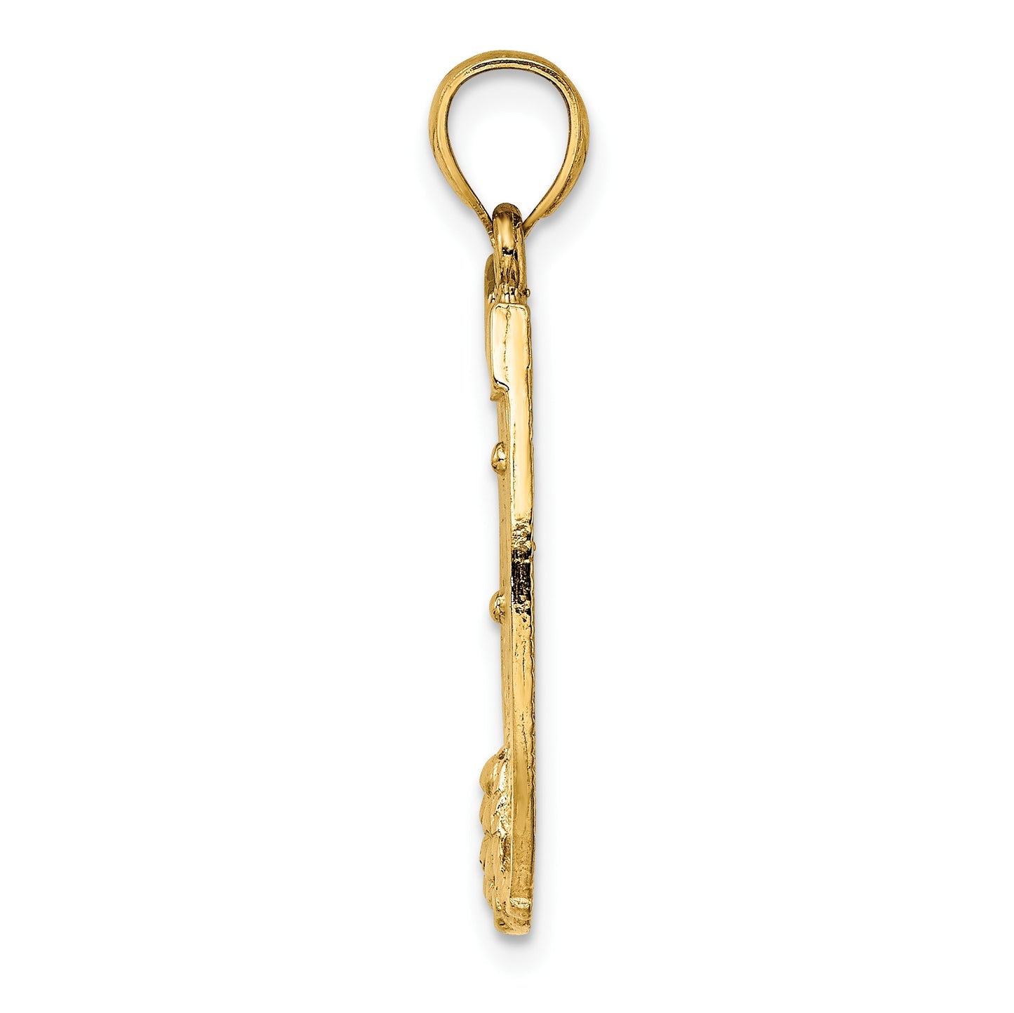 14K Dollar Sign In Horseshoe Charm