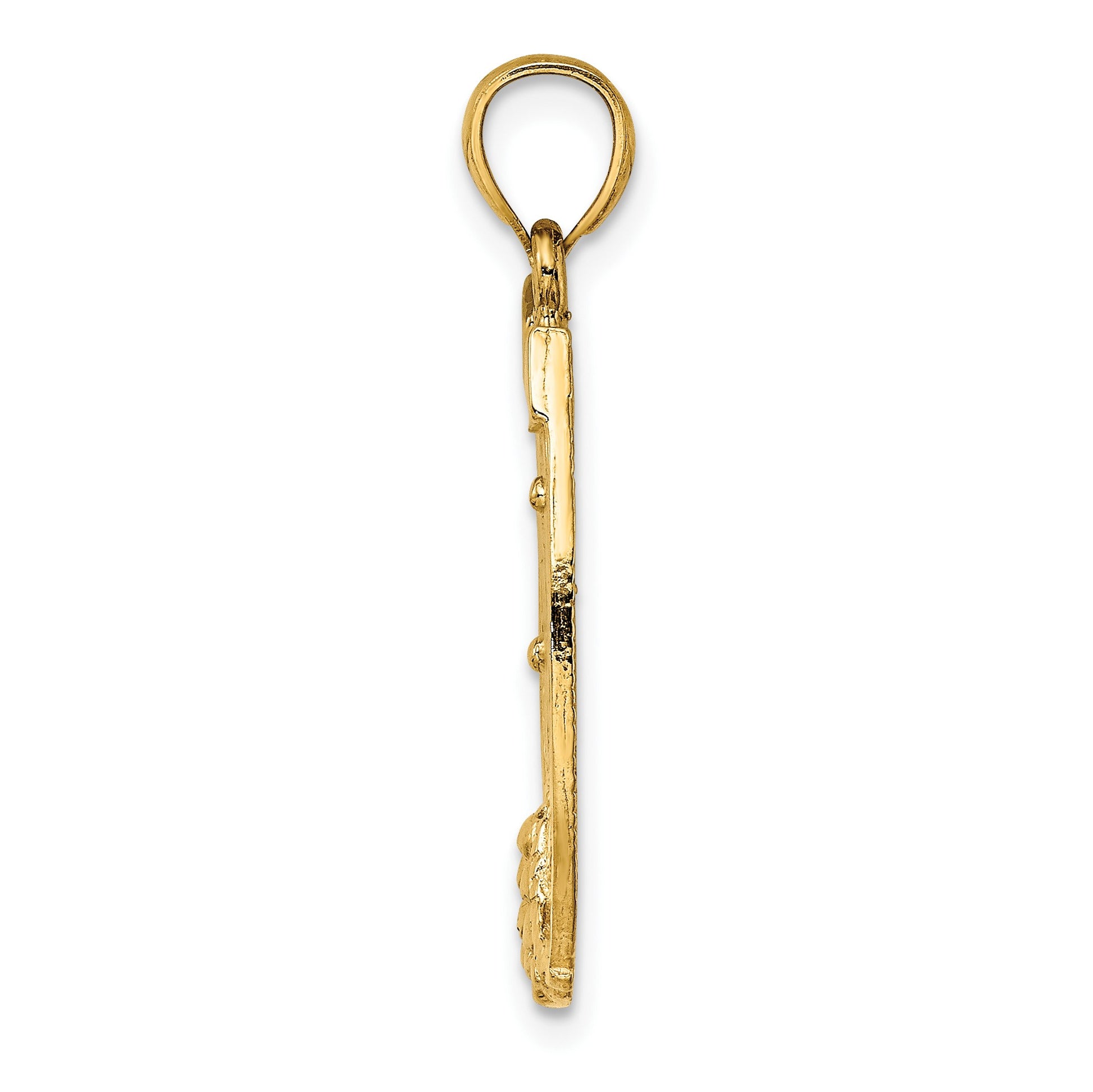 14K Dollar Sign In Horseshoe Charm