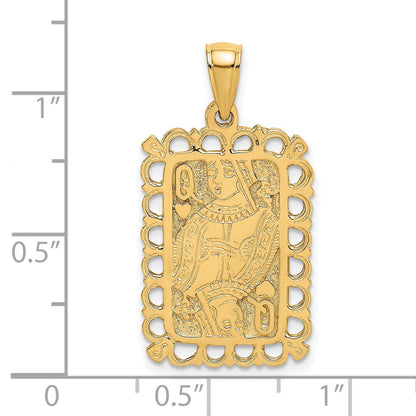 14K Queen of Hearts Playing Card Charm