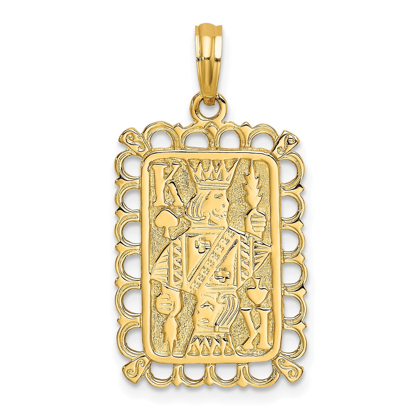 14K King of Spades Playing Card Charm