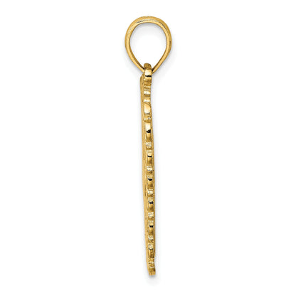 14K Ace of Hearts Playing Card Charm