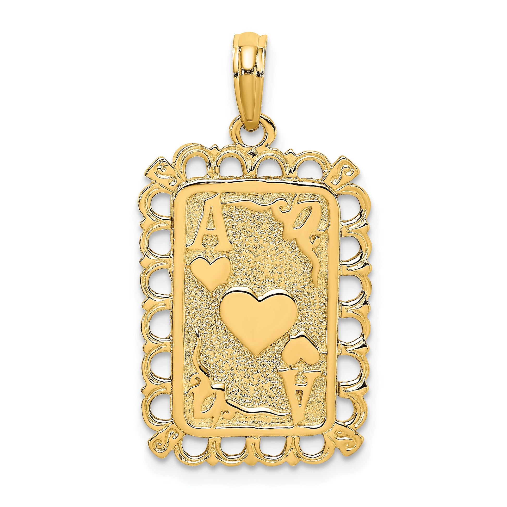 14K Ace of Hearts Playing Card Charm