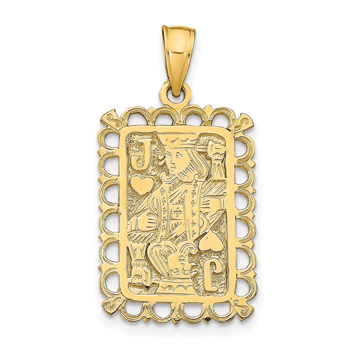 14K Jack of Hearts Playing Card Charm