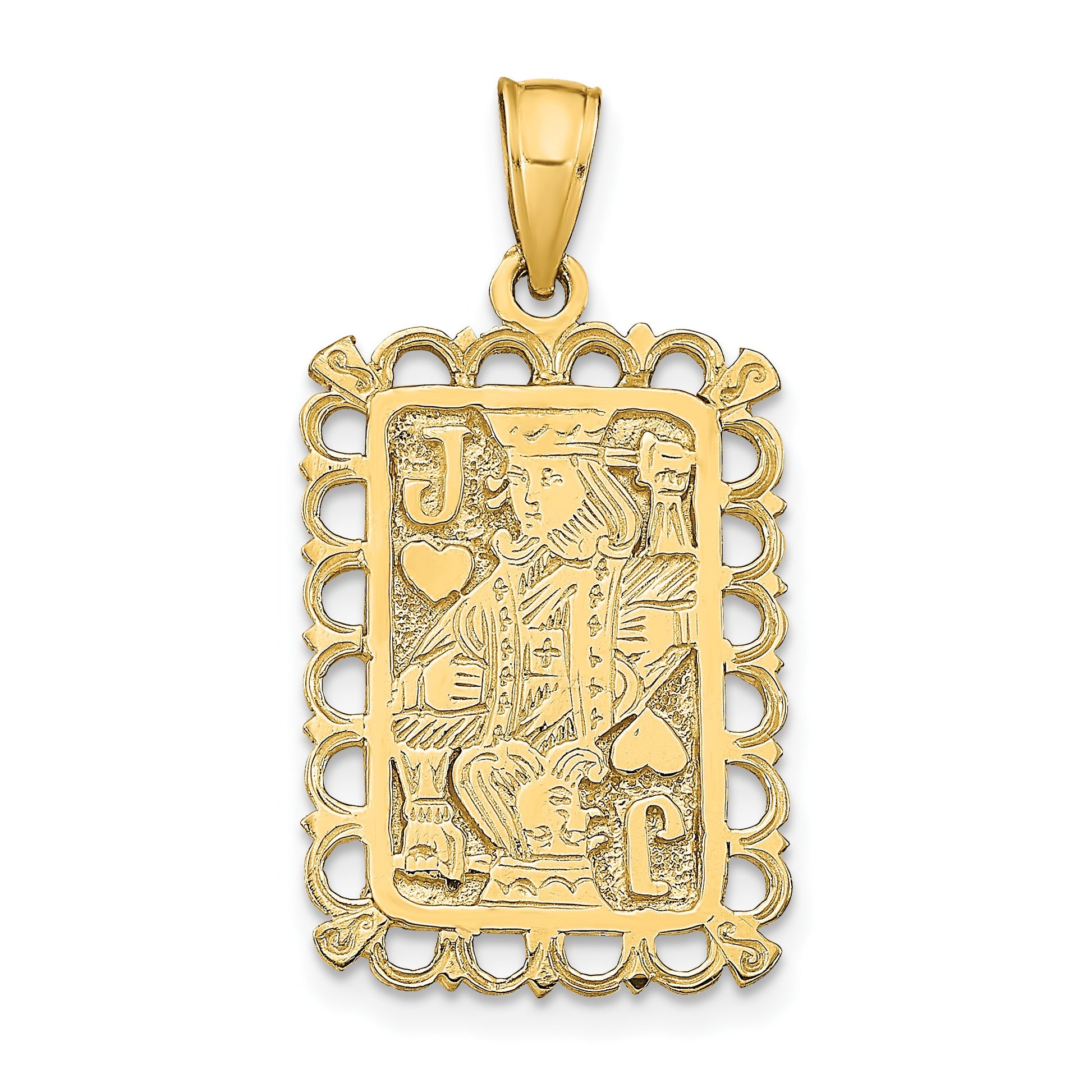 14K Jack of Hearts Playing Card Charm