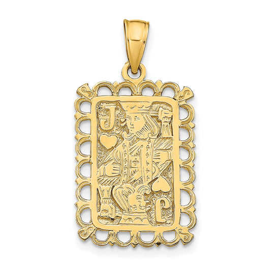 14K Jack of Hearts Playing Card Charm