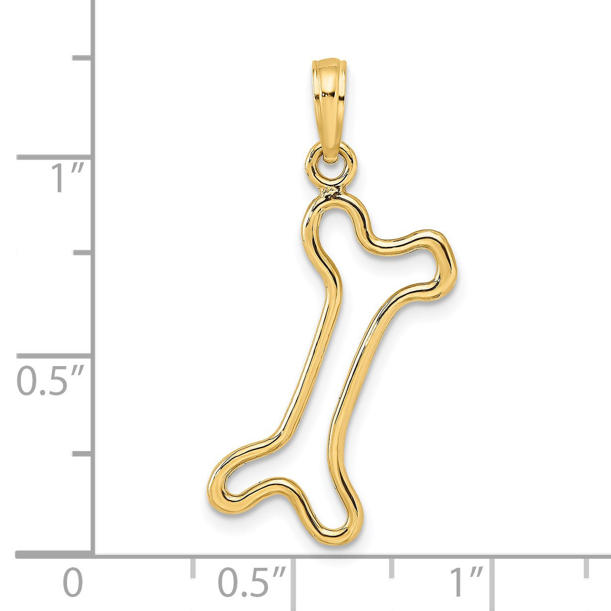 14K Cut-Out Polished Dog Bone Charm