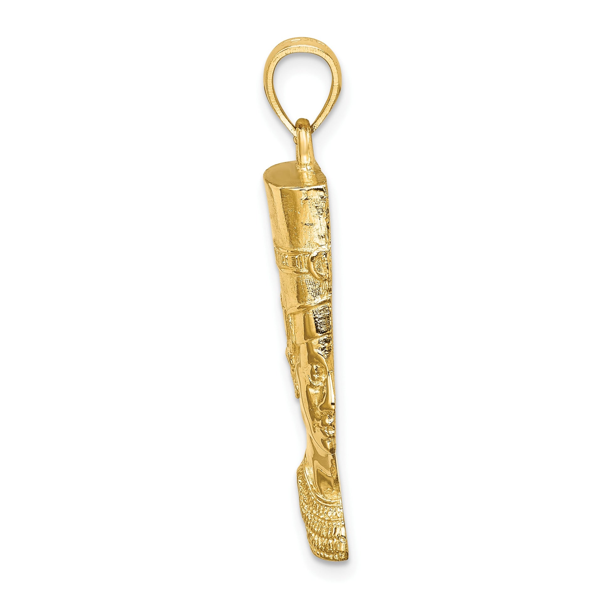 14K 2-D Polished Textured Nefertiti Profile Charm