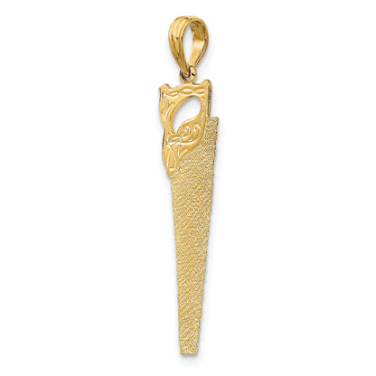 14K 3-D Flat Hand Saw Charm