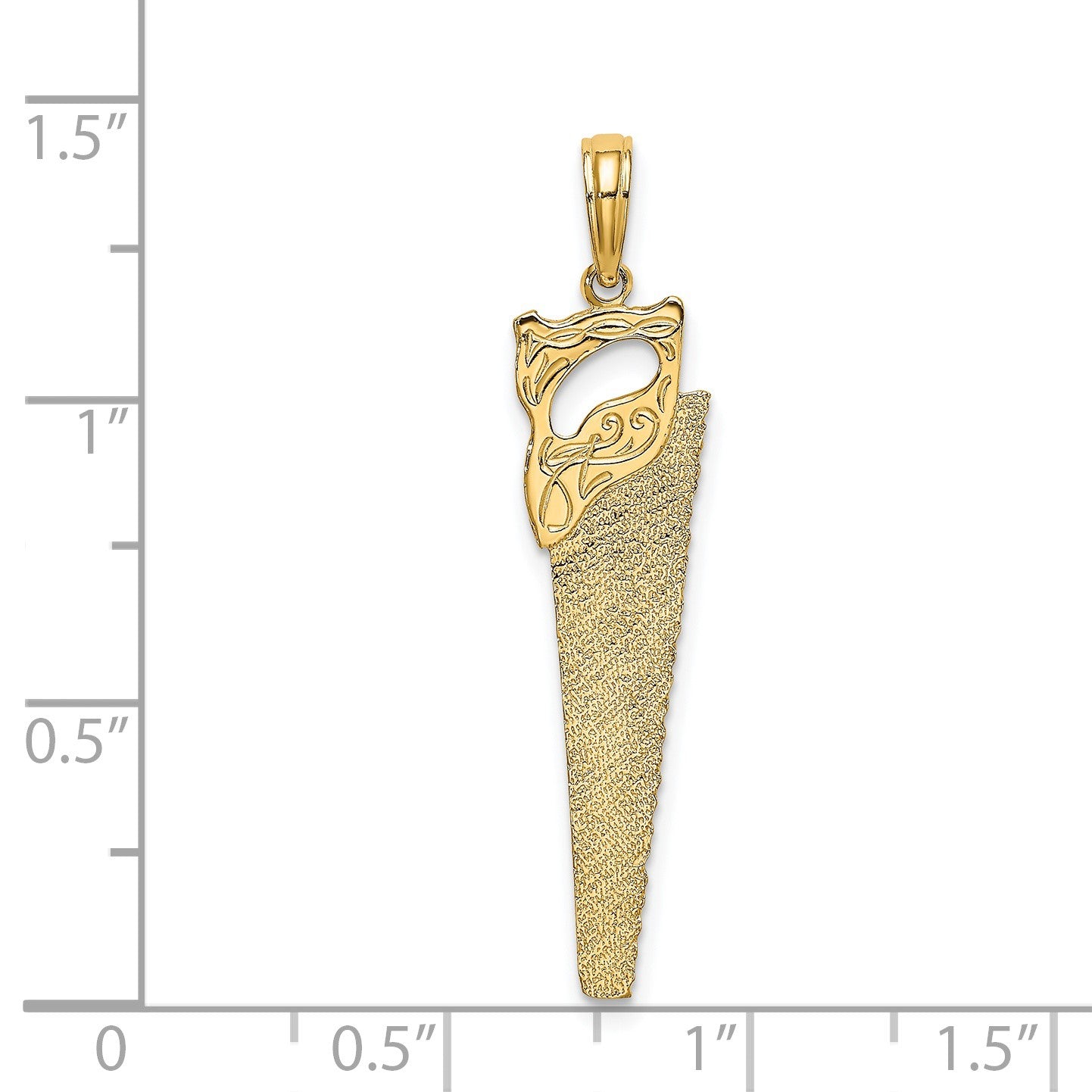 14K 3-D Flat Hand Saw Charm