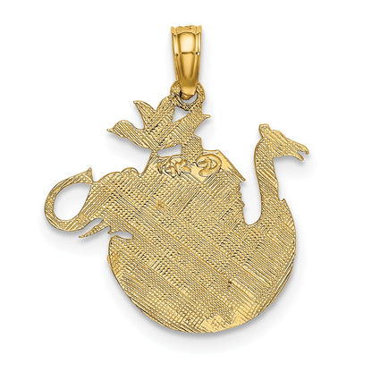 14K Textured Flat Noahs Ark Charm