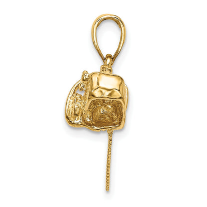 14K 3-D Small Chain Saw Charm