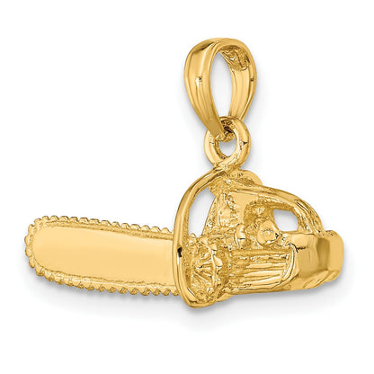 14K 3-D Small Chain Saw Charm