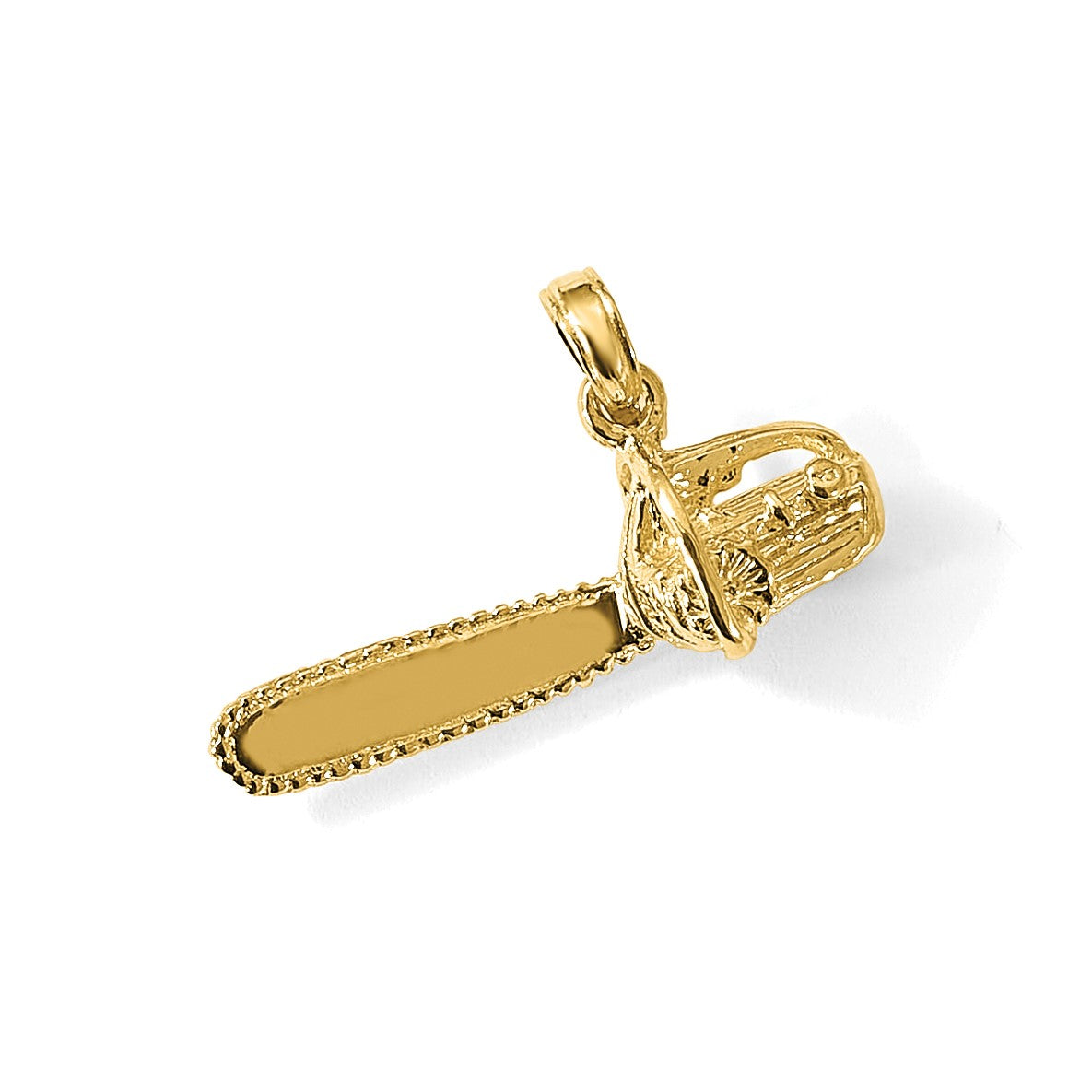 14K 3-D Small Chain Saw Charm