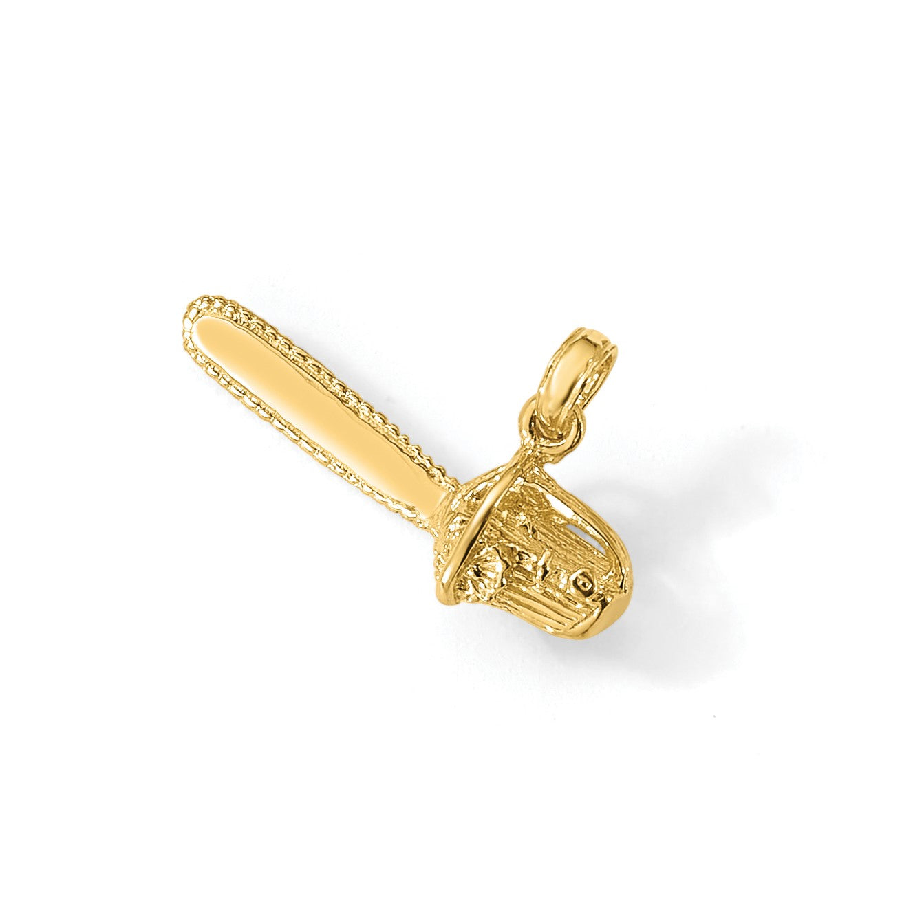14K 3-D Small Chain Saw Charm