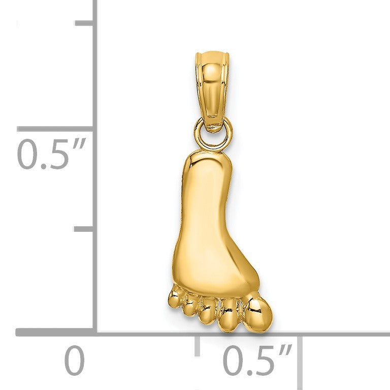 14K Polished Foot Charm
