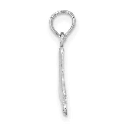 14K White Gold Polished Foot Charm